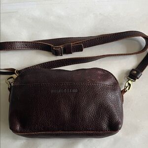 Portland Leather Camera Crossbody Bag Brown